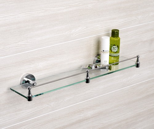 WasserKRAFT Rhein K-6244 полка стеклянная с бортом, хром