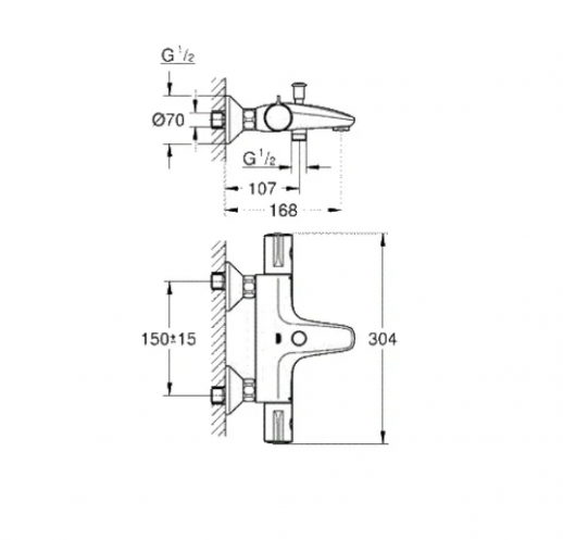 Термостат для ванны и душа GROHE Grohtherm 800 34567000