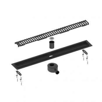 Душевой лоток TIMO Drain System 900 со вставкой "lines", черный