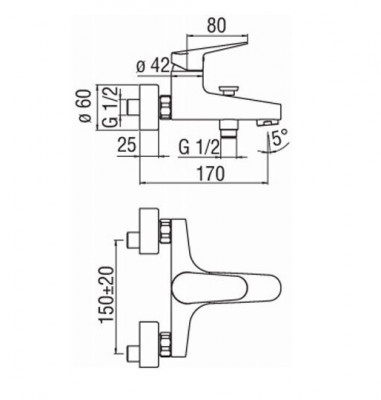 Смеситель для ванны Nobili Blues BS101110/1CR, хром