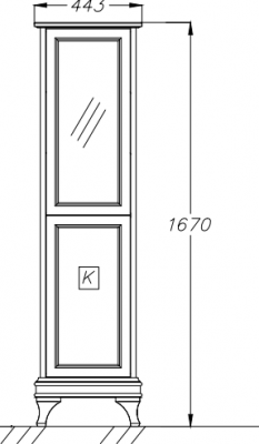 Opadiris Борджи 45 пенал, светлый орех