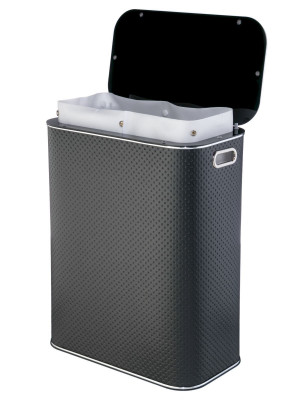 Корзина для белья Geralis PBH-Bb PUNTO черная,черный каркас. кант хром, стандартная