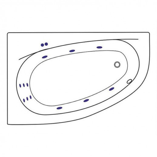 Ванна акриловая Excellent Kameleon 170x110 L WAEX.KML17.LINE.CR с гидромассажем угловая