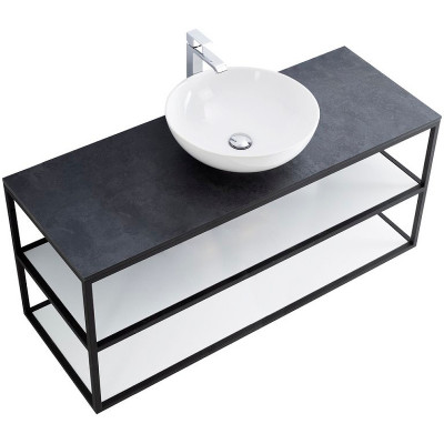 Консоль под раковину Cezares Cadro 120 CADRO-120/46/58-2C-SO-MET-ST черная матовая подвесная