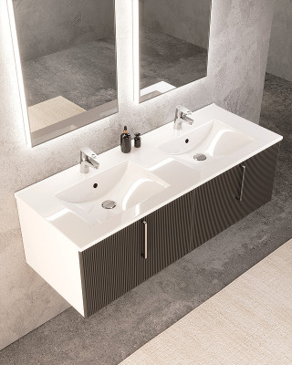Тумба с раковиной SanVit Рольф W 120 krolfW120 подвесная белый глянец