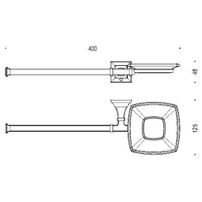 COLOMBO Portofino B3274 DX.bronze полотенцедержатель с мыльницей (справа)