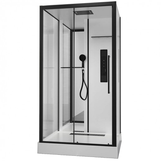 Душевая кабина Black&White Galaxy 8028000 с гидромассажем 115х90 см прямоугольная