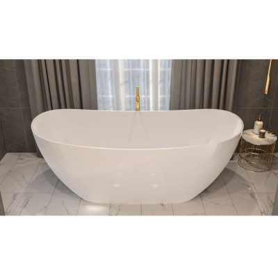 Ванна овальная WHITECROSS Onyx C 160x75 белый глянец иск. камень (0206.160075.100)