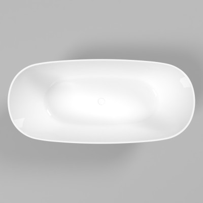 Ванна овальная WHITECROSS Onyx C 160x75 белый глянец иск. камень (0206.160075.100)