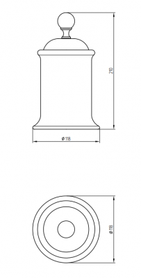 MIGLIORE Provance 17615 баночка высокая, керамика с декором/бронза