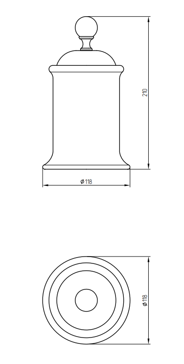 MIGLIORE Provance 17615 баночка высокая, керамика с декором/бронза