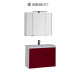 Aquanet Латина 90 00181087 комплект мебели (3 ящика), белый/фасад бордо Aquanet Латина 90 181087 комплект мебели с зеркалом, белый (фасад бордо) 3 ящ. (00181087)