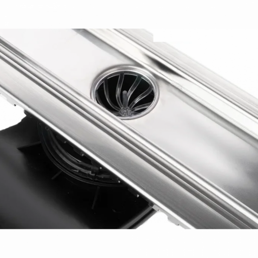 Желоб BERGES водосток В1 Antik 900, матовый хром, S-сифон D50 H60 боковой