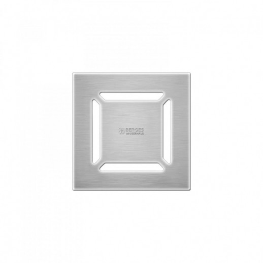 Трап BERGES водосток PLATZ Norma 150х150, матовый хром, S-сифон D50 H60 боковой