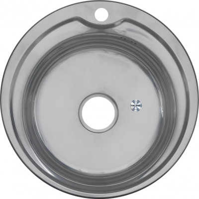 Мойка 510 N 0,6/170 врезная круглая с сифоном (018a N*15) хром 510х510