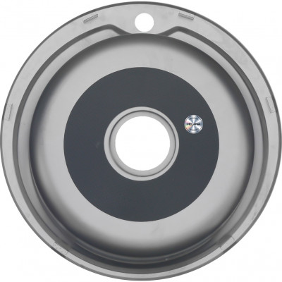 Мойка 510 N 0,6/170 врезная круглая с сифоном (018a N*15) хром 510х510