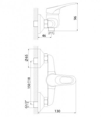 Смеситель Rossinka B35-41 для душа