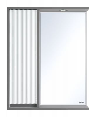 Зеркальный шкаф в ванную Brevita Balaton левый комбинированный 625x140x800 белый, серый (BAL-04065-01-01Л)