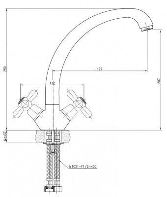 Смеситель для кухни Kaiser Carlson 11033, хром