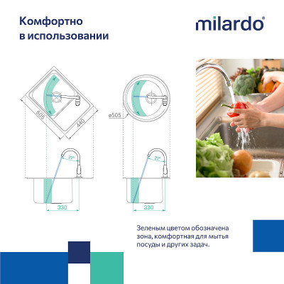 Кухонный смеситель Milardo Meal M01BNJ0M05 сатин