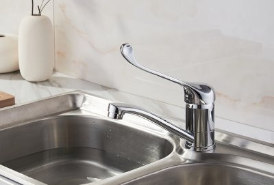 Локтевой смеситель для кухни Ledeme L4579-2 H79 однорычажный хром