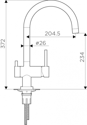 Смеситель для кухни под фильтр OMOIKIRI YAMADA-C 4994224, хром