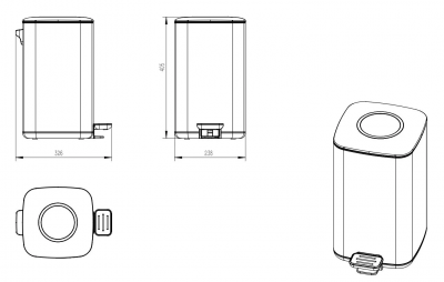 Ведро с микролифтом 12 л JAVA S-888-12Q