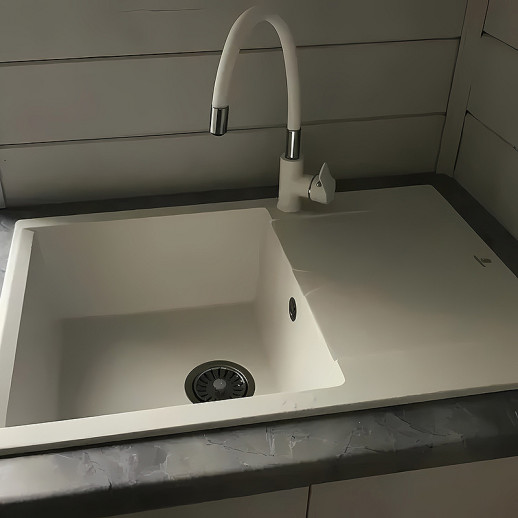 Смеситель для кухни Haiba HB70113-8 (латунь) белый, хром