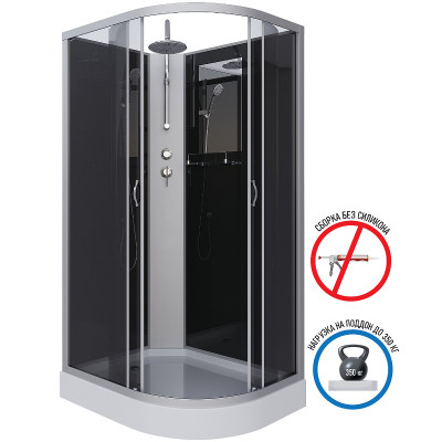 Душевая кабина Niagara Classic 120х80 L NG-3512-14LBKT асимметричная