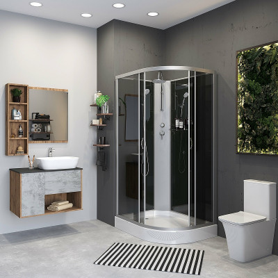 Душевая кабина Niagara Classic 120х80 L NG-3512-14LBKT асимметричная