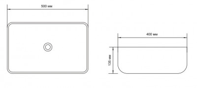 Накладная раковина Aquanet SOUL-1-MB 40х50 см, черная матовая (245833)
