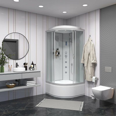 Душевая кабина Niagara Classic 80x80 NG-2307-14F с гидромассажем четверть круга