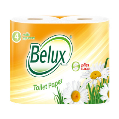 Туалетная бумага в рулонах Belux 2-сл, 20м, 170л, 4рул, цвет белый