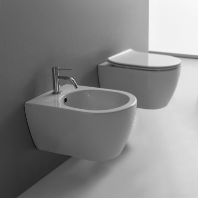 Биде подвесное Scarabeo Moon 5521BK 50,5х36 см, белый