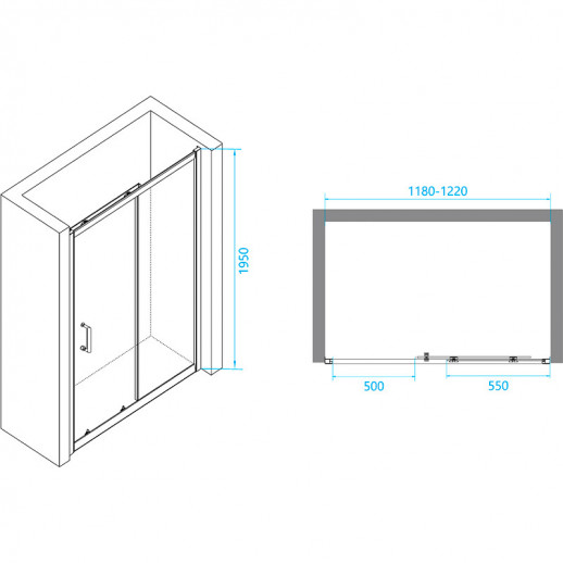 Душевая дверь RGW Passage PA-14 B 120 41081412-14 прозрачная профиль черный