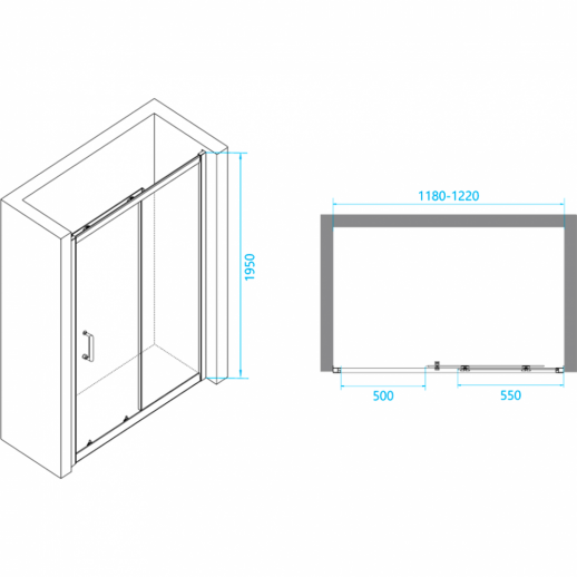 Душевая дверь RGW Passage PA-14 B 120 41081412-14 прозрачная профиль черный