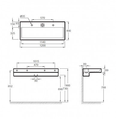 JACOB DELAFON TERRACE EXB9112-00 раковина-столешница с подсветкой 120 см х 49 см, белая