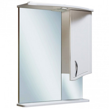 Зеркало со шкафчиком Runo Севилья 60 R 00000000790 с подсветкой белое прямоугольное