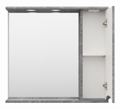 Зеркальный шкаф Misty Атлантик 80 правый серый камень 800x745 ПАтл4080050П