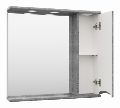 Зеркальный шкаф Misty Атлантик 80 правый серый камень 800x745 ПАтл4080050П