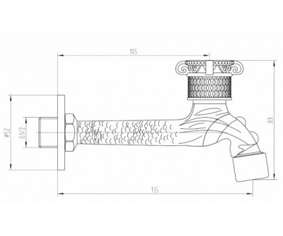 Кран для бани ZORG Antic  (AZR 31818 BR), вентильный, hi-tech стиль
