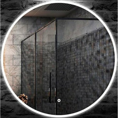 Зеркало в ванную Armadi Art Vallessi 545/2 80х80 см с подсветкой, черный матовый
