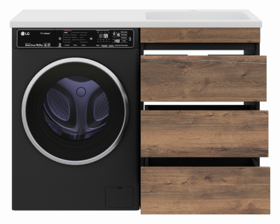 Тумба напольная Misty Коломбо 560x470x853 темное дерево, серый (П-Кол06060-0113Я) с раковиной справа
