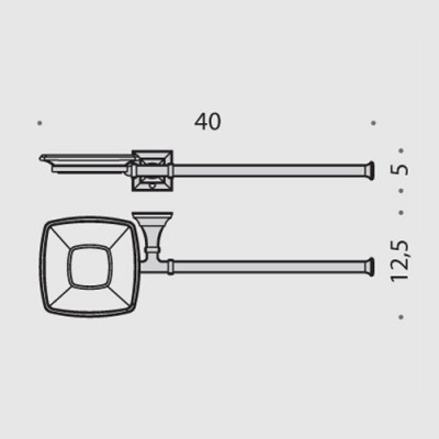 COLOMBO Portofino B3274 SX.bronze полотенцедержатель с мыльницей (слева)