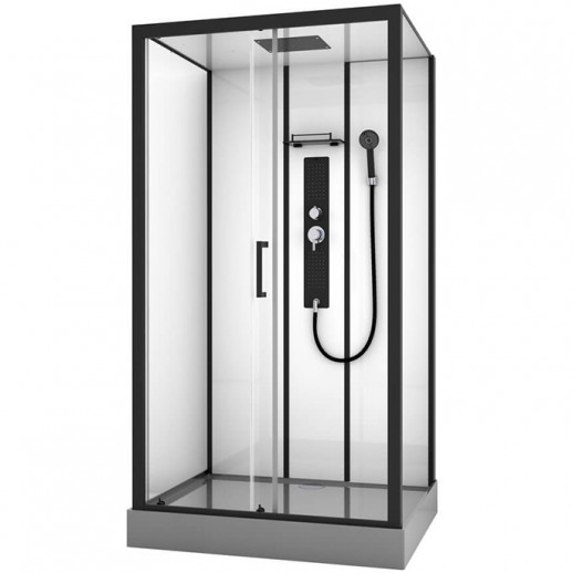 Душевая кабина Black&White Galaxy 8008000 с гидромассажем 115х90 см прямоугольная