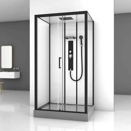 Душевая кабина Black&White Galaxy 8008000 с гидромассажем 115х90 см прямоугольная