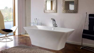 Ванна Ravello Victoria+Albert из искусственного камня, черно-белая