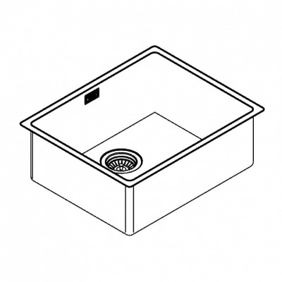 Мойка GROHE K700U Cube с одной чашей, 500 x 400 мм, темный графит матовый (31574AL0)