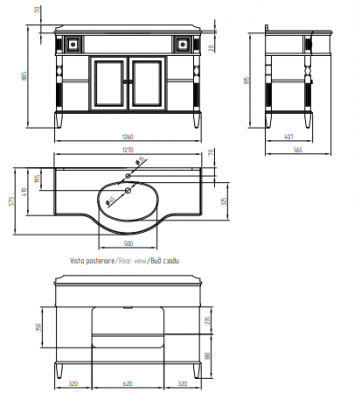 Migliore Kantri 28366 тумба под раковину без столешницы и раковины, белый матовый