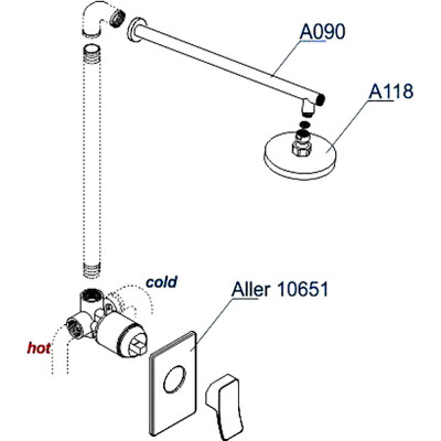 Встраиваемая душевая система WasserKRAFT Aller A12118 хром